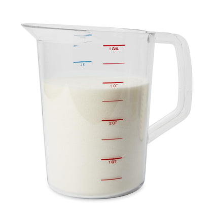 Rubbermaid Commercial Products Bouncer Clear Measuring Cup, 16-Cup/4-Quart, Clear, Strong Food Grade, Easy Read for Liquid/Dry Ingredients, for Home/Professional Kitchen