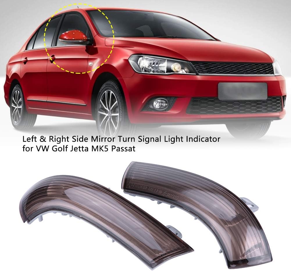 Estink Side Mirror Lamp Pair of Left & Right Turn Signal Light Indicator Replacement for VW Jetta