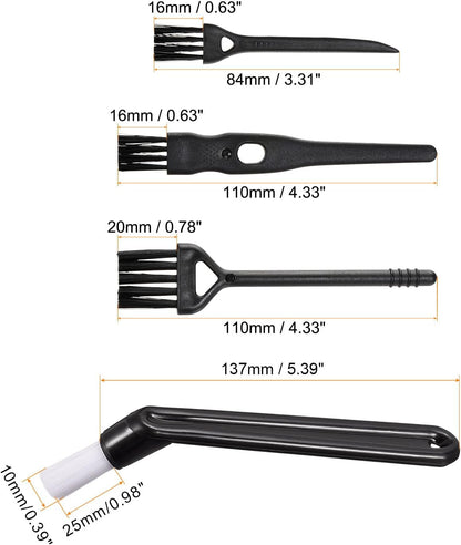 MECCANIXITY Coffee Machine Cleaning Brush 137mm Long with Nylon Head for Grinders and 3 Sizes Shaver Cleaning Brush