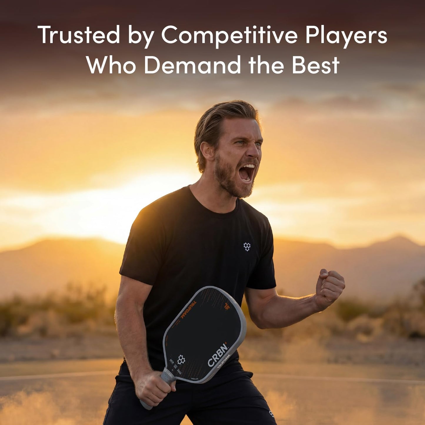 CRBN Pickleball - TruFoam Barrage 2 Pickleball Paddle - Square Shape - Carbon Fiber Pickleball Paddle - 100% Foam Floating Core Designed for Maximum Power, 14mm