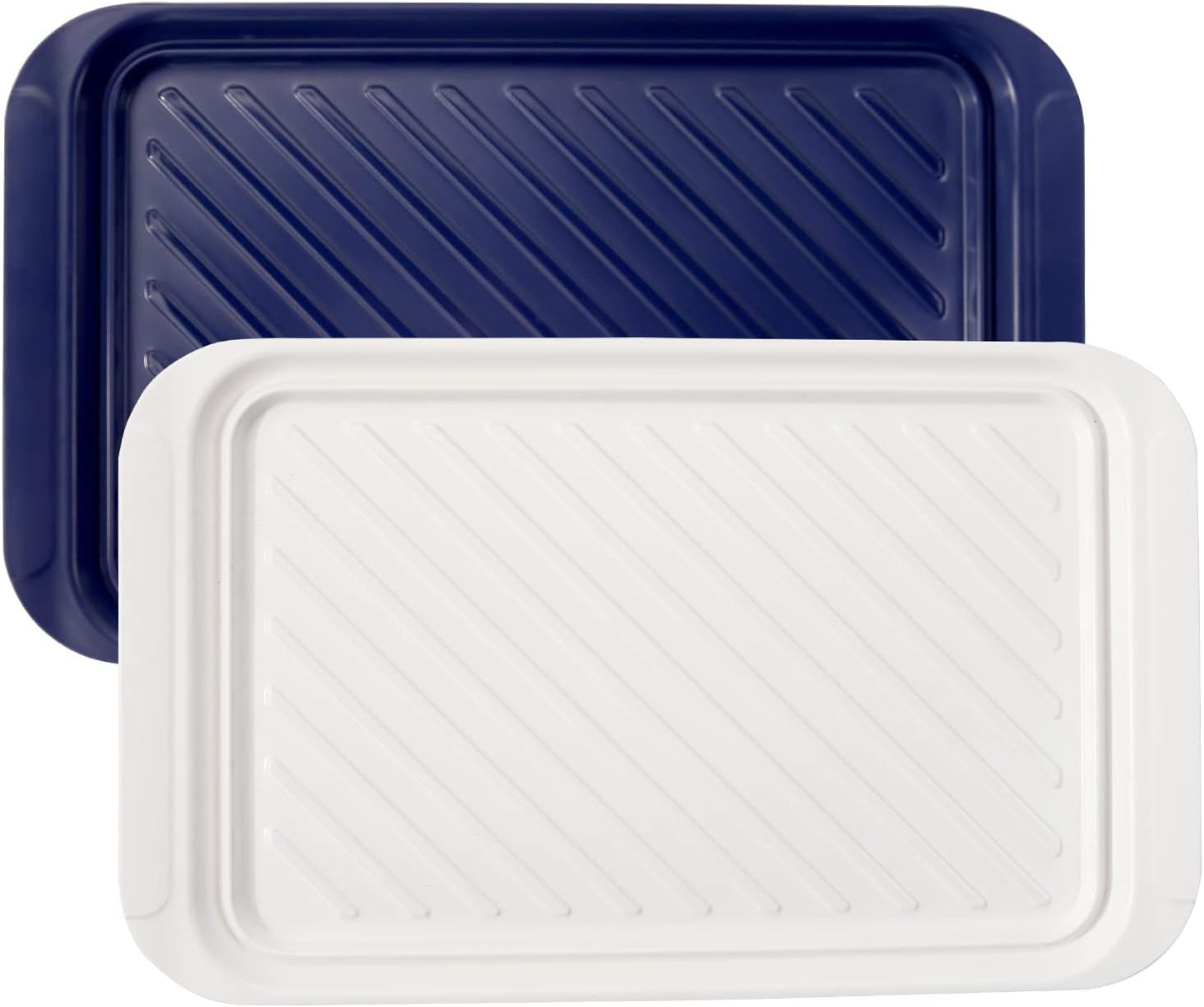 TP Serving Trays with Handles, Set of 2 Melamine Grill Prep and Serving Platters for Outdoor, Parties, and BBQ