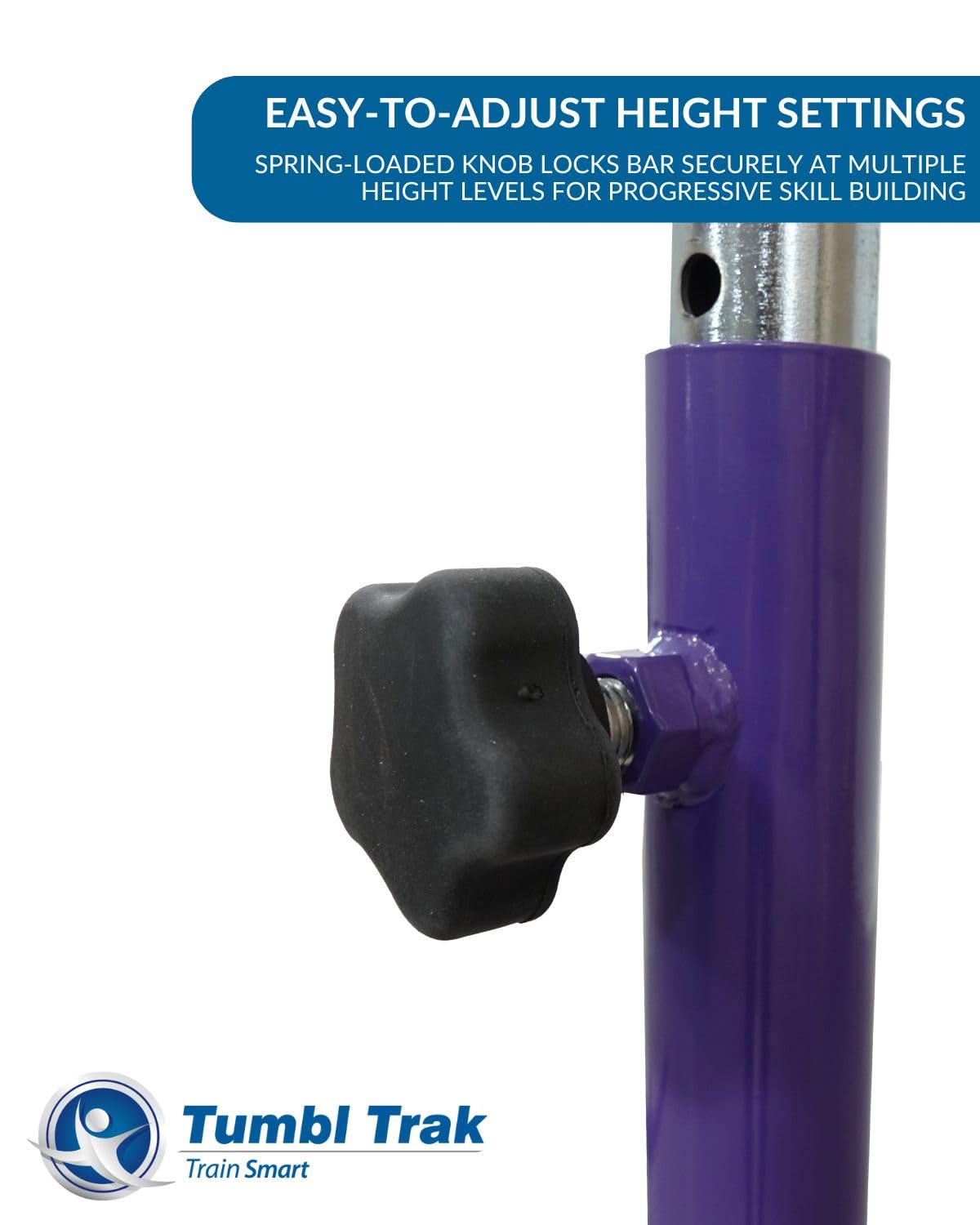 Tumbl Trak Adjustable Home Jr Kip Bar, Gymnastics Training Bar for Home and Gym, Purple