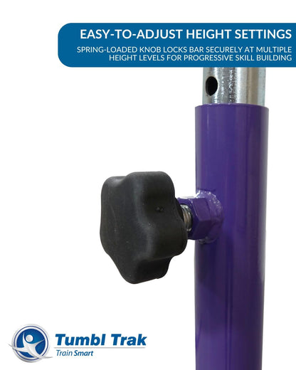Tumbl Trak Adjustable Home Jr Kip Bar, Gymnastics Training Bar for Home and Gym, Purple