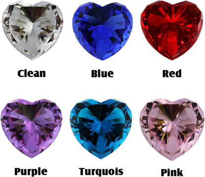 Personalized Custom Engraved Crystal Paperweight, Pink and Blue Diamond