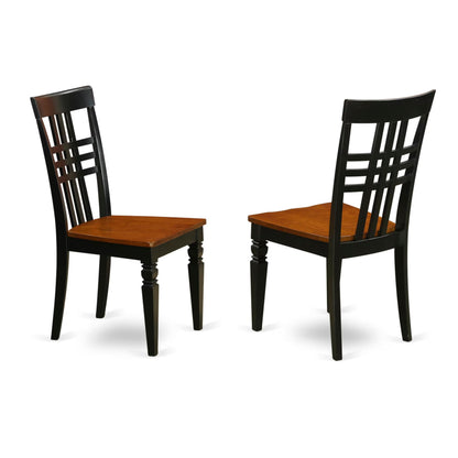 East West Furniture ANLG3-BCH-W 3 Piece Dining Room Table Set Contains a Round Kitchen Table with Pedestal and 2 Dining Chairs, 36x36 Inch, Black & Cherry