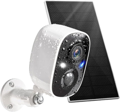 GMK Security Cameras Wireless Outdoor, 2K Color Night Vision AI Motion Detection 2-Way Talk Battery Powered WiFi Home Indoor Camera IP65 Weatherproof Spotlight Siren Alarm Cloud/SD Storage 2-Pack
