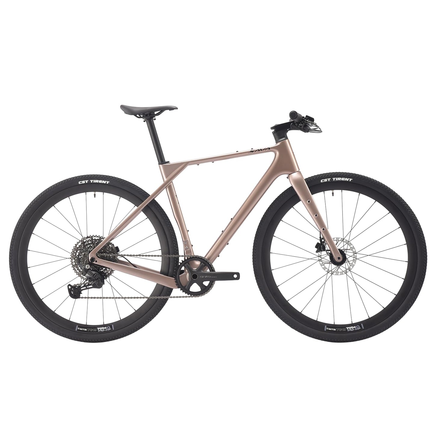SAVADECK Carbon Gravel Bike - T800 Carbon Frame & Fork | Shimano U6000 11-Speed Groupset | Hydraulic Disc Brakes | 700CX40mm All-Terrain Tires | Men & Women Road/Off-Road Bicycle (Gold, 58cm)