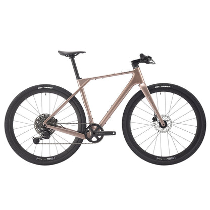 SAVADECK Carbon Gravel Bike - T800 Carbon Frame & Fork | Shimano U6000 11-Speed Groupset | Hydraulic Disc Brakes | 700CX40mm All-Terrain Tires | Men & Women Road/Off-Road Bicycle (Gold, 47cm)