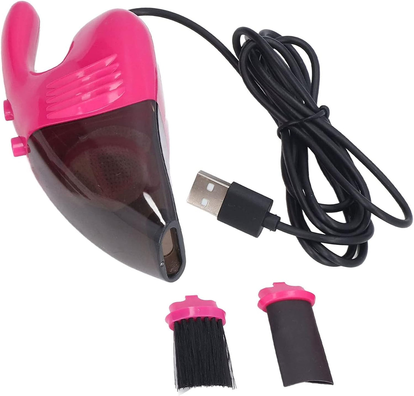 GLOGLOW Mini Vacuum Cleaner, USB Handheld Keyboard Vacuum with Powerful Suction for Desktop, Drawer, Car Interior (Pink)