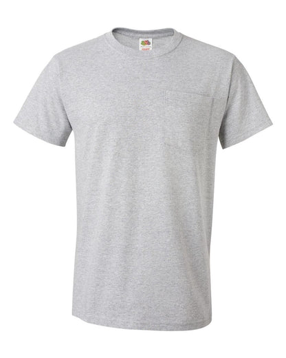 Fruit of the Loom Men's Pocket Crew Neck T-Shirt - XX-Large - Heather Gray (Pack of 4)