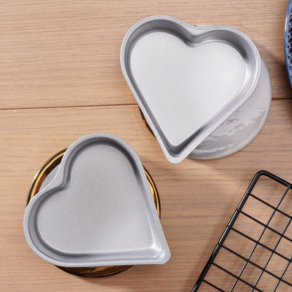 Heart Baking Pans, 3pcs Bakeware Cups for Jelly, Chocolate, Cheesecake, Non-stick Metal Kitchen