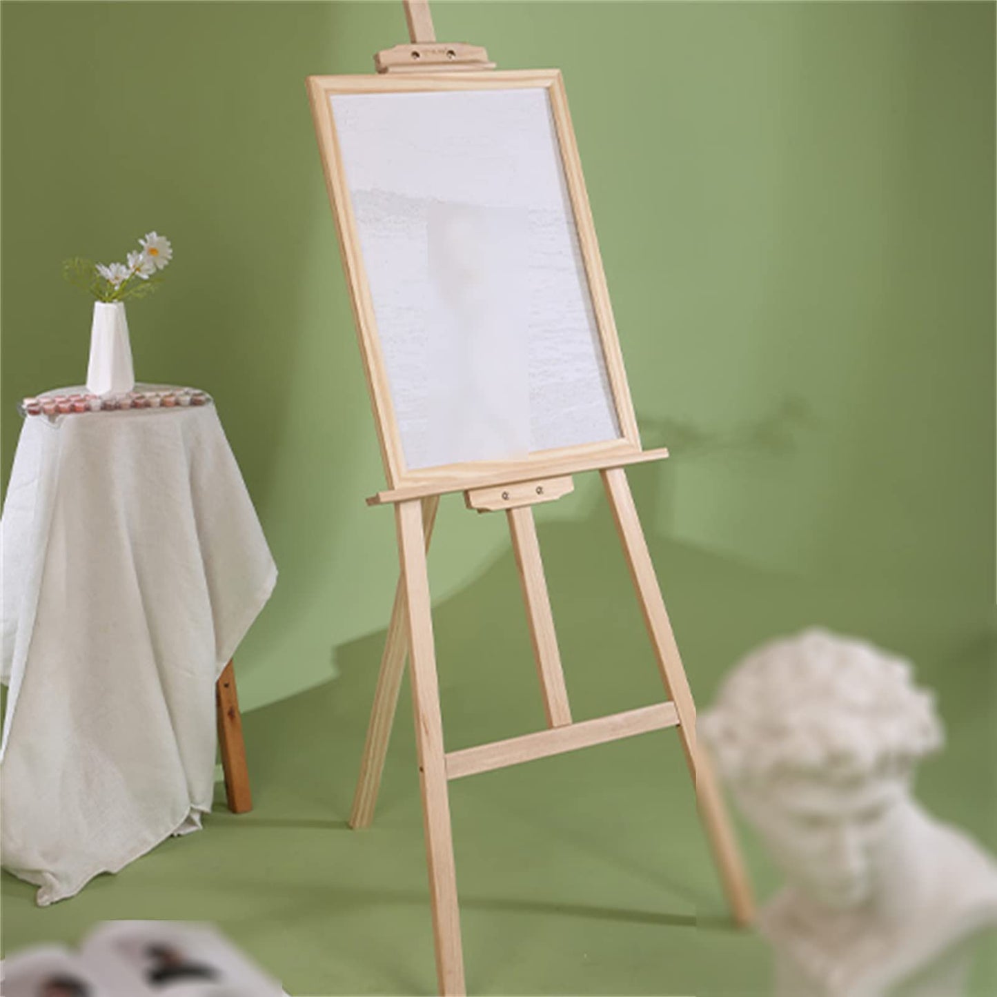 Easels, Wooden A-Frame Easel Stand, Portable Artist Floor Easels for Display, Adjustable Height Folding Easel for Drawin (Wood 150cm)