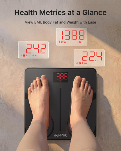 RENPHO Smart Scale for Body Weight, FSA&HSA Eligible, Digital Bathroom Scale BMI Weighing Bluetooth Body Fat Scale, Body Composition Monitor Health Analyzer with Smartphone App, 400 lbs - Elis 1