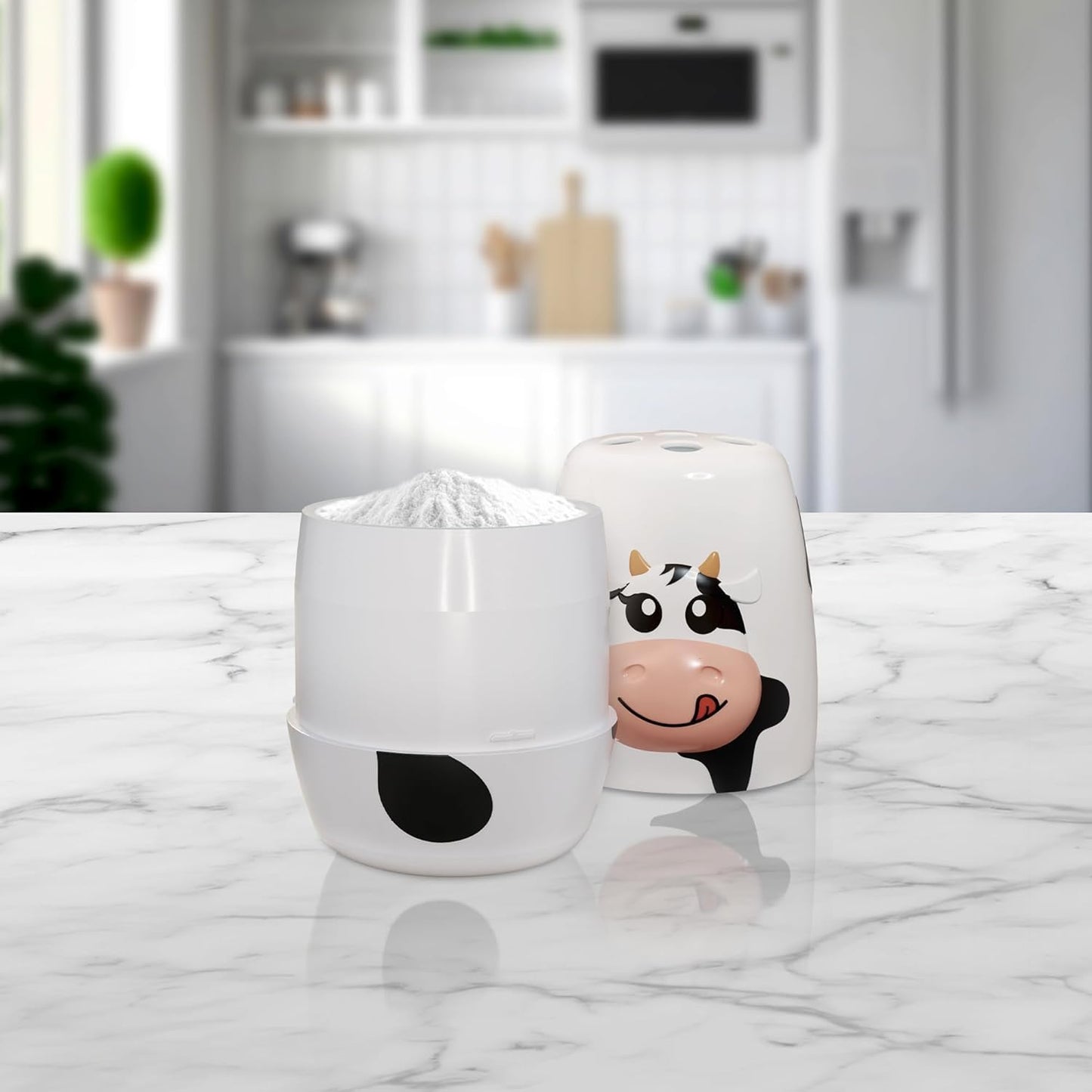 Cow Fridge Baking Soda Deodorizer, Fun Container for Fridge and Freezer Odor Eliminator, BPA-Free Baking Soda