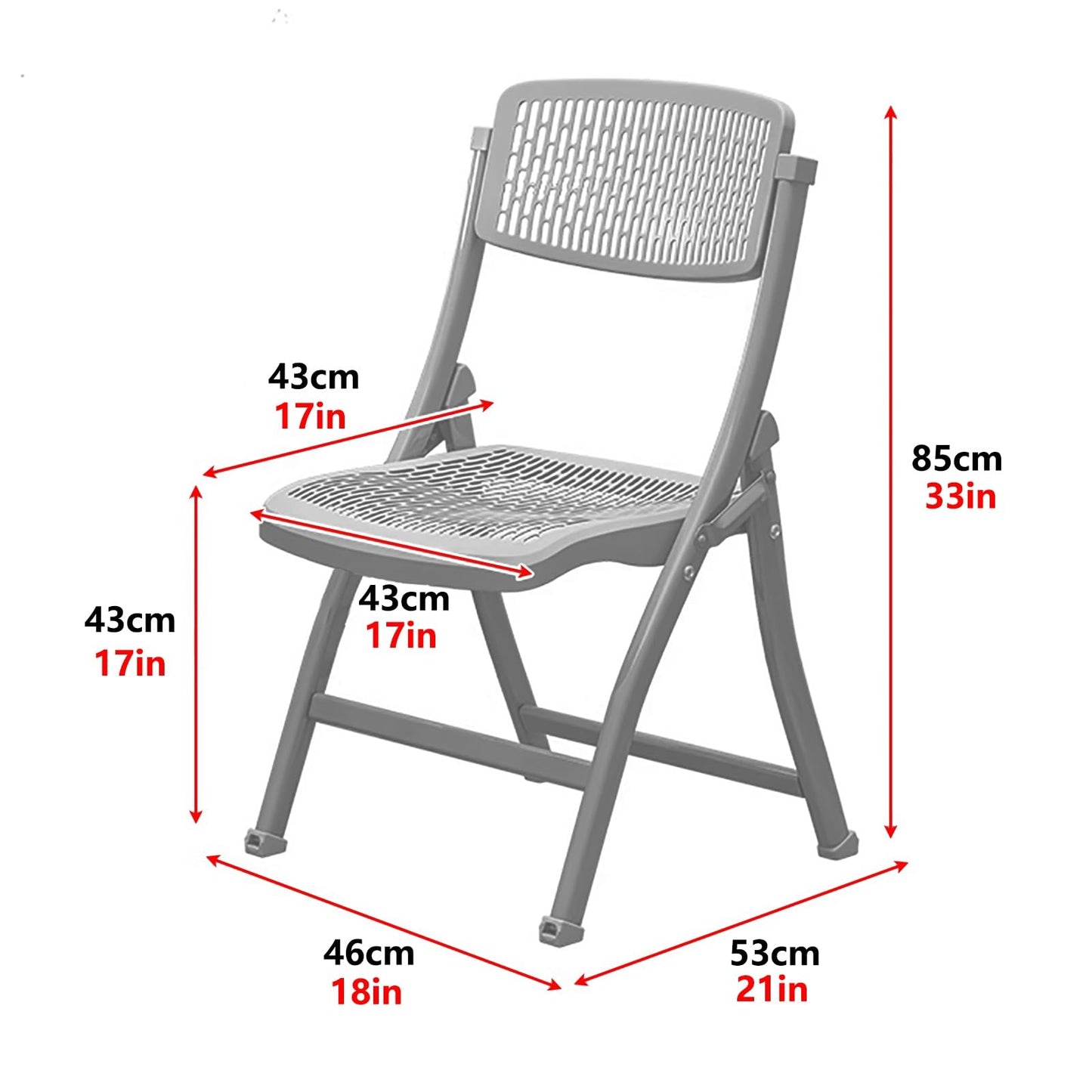 shancyug Folding Chairs 4 Pack, 440 Pound Capacity,Outdoor Chairs with Steel Frame, for Weddings, Parties, Restaurants, Conferences, Patio, Garden(Gray)