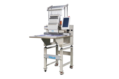 Commercial Embroidery Machine, 15 Needle Computerized Embroidery Machine, Single Head, 10 Inch Touch Screen, 13 by 19. Inch Area, For Caps Hats T Shirts And Flat Garments