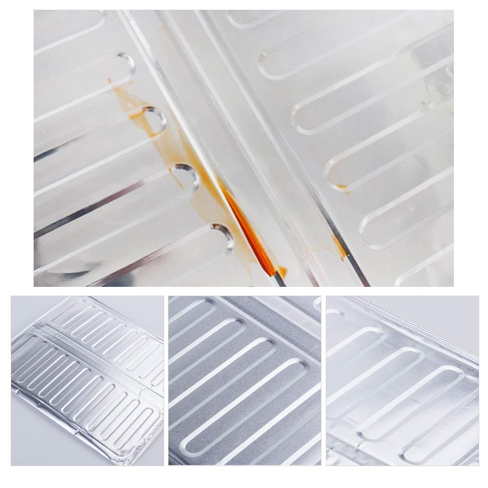 Hztyyier 3 Sided Oil Proof Aluminum Foil Splatter Guard Foldable Heat Insulation, Easy to for Kitchen Stove, Single or Double Stove Use (silver), Hztyyierbdghskgcvt-79