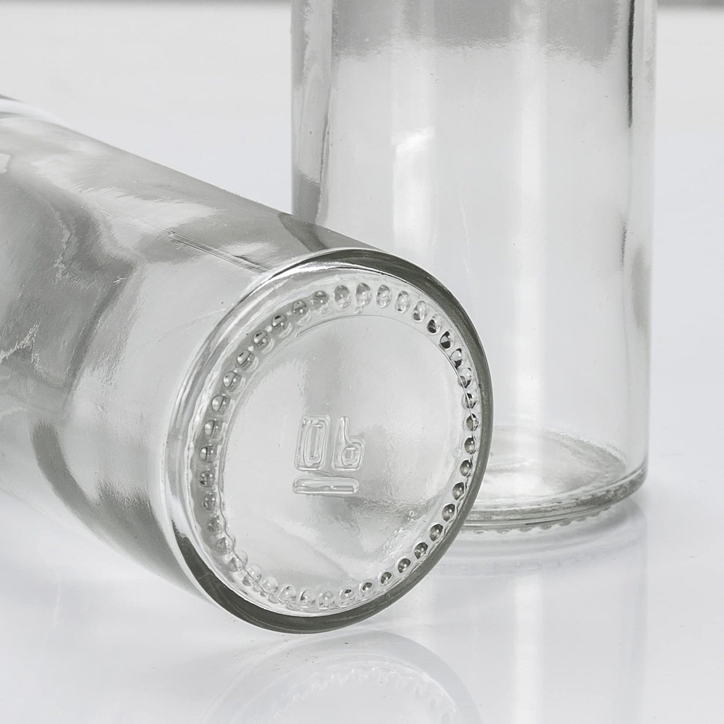 Tianifa 6 Pcs Glass Spice Jars/Bottles for Rotating Spice Rack-3oz Empty round Spice Containers with Airtight Metal Caps with Shaker Lids (6, Stainless Steel Lids)