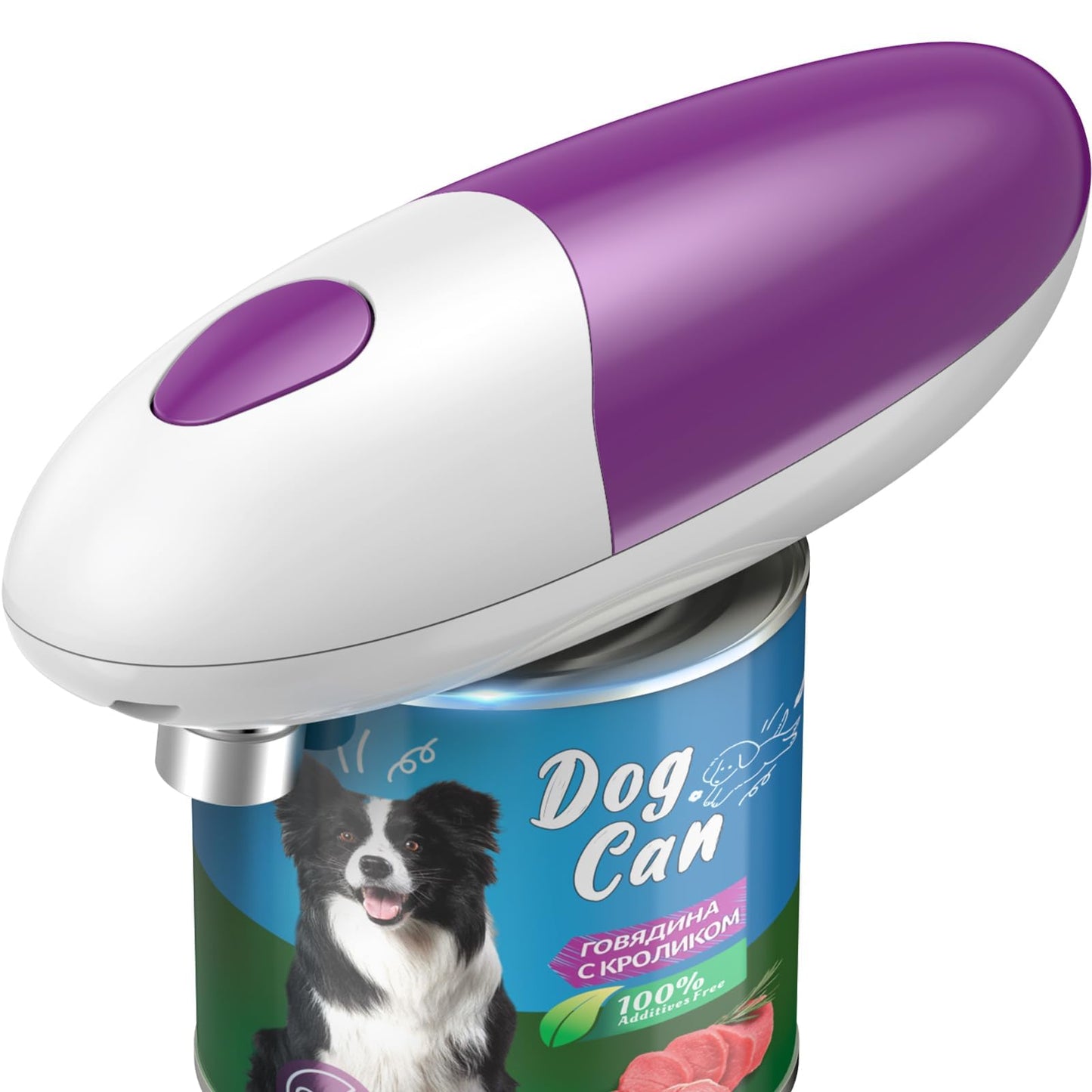 Electric Can Opener, Automatic Can Opener with One-Touch Operation, Smooth Edge Design, Safe for All Can Sizes – Ideal Kitchen Gadget Can Openers for Seniors with Arthritis (Purple)