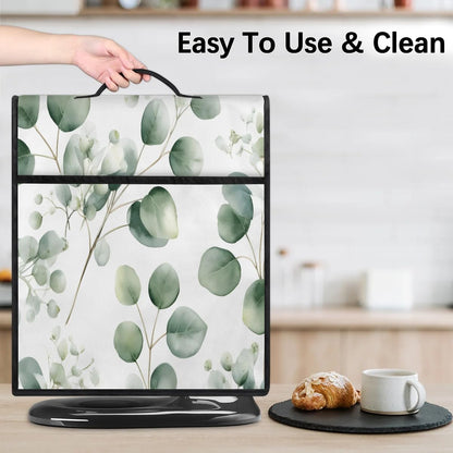 Large Eucalyptus Leaves Blender Cover, Waterproof Stand Dust Covers for Kitchen Mixer with Top Handle Pockets
