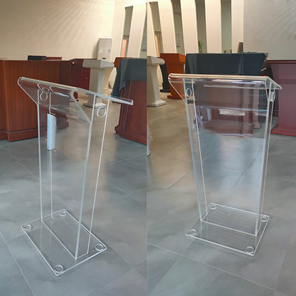 JOuan Lectern Podium Stand, Acrylic Church Podium, Portable Podium Stand, Vertical Podium School Training Lecture Church Event Celebration Host Stage Hotel Reception Desk