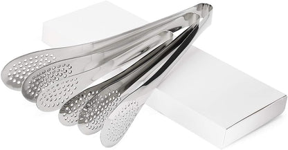Pack of 3 Sizes Stainless Steel Tongs, Heavy Duty Food Tongs for Salads, Bread, Ham, BBQ, Cooking, Serving