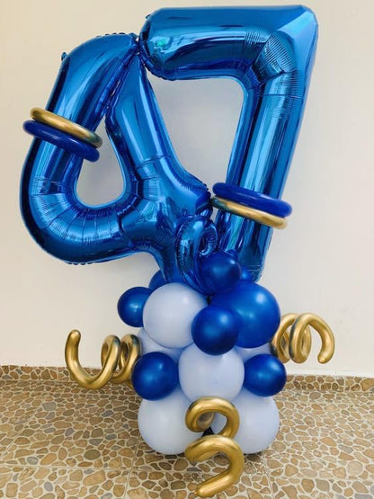 Metallic Blue Number 5 Balloon - 40 Inch Giant Foil Balloon for 5th Birthday Party Decorations