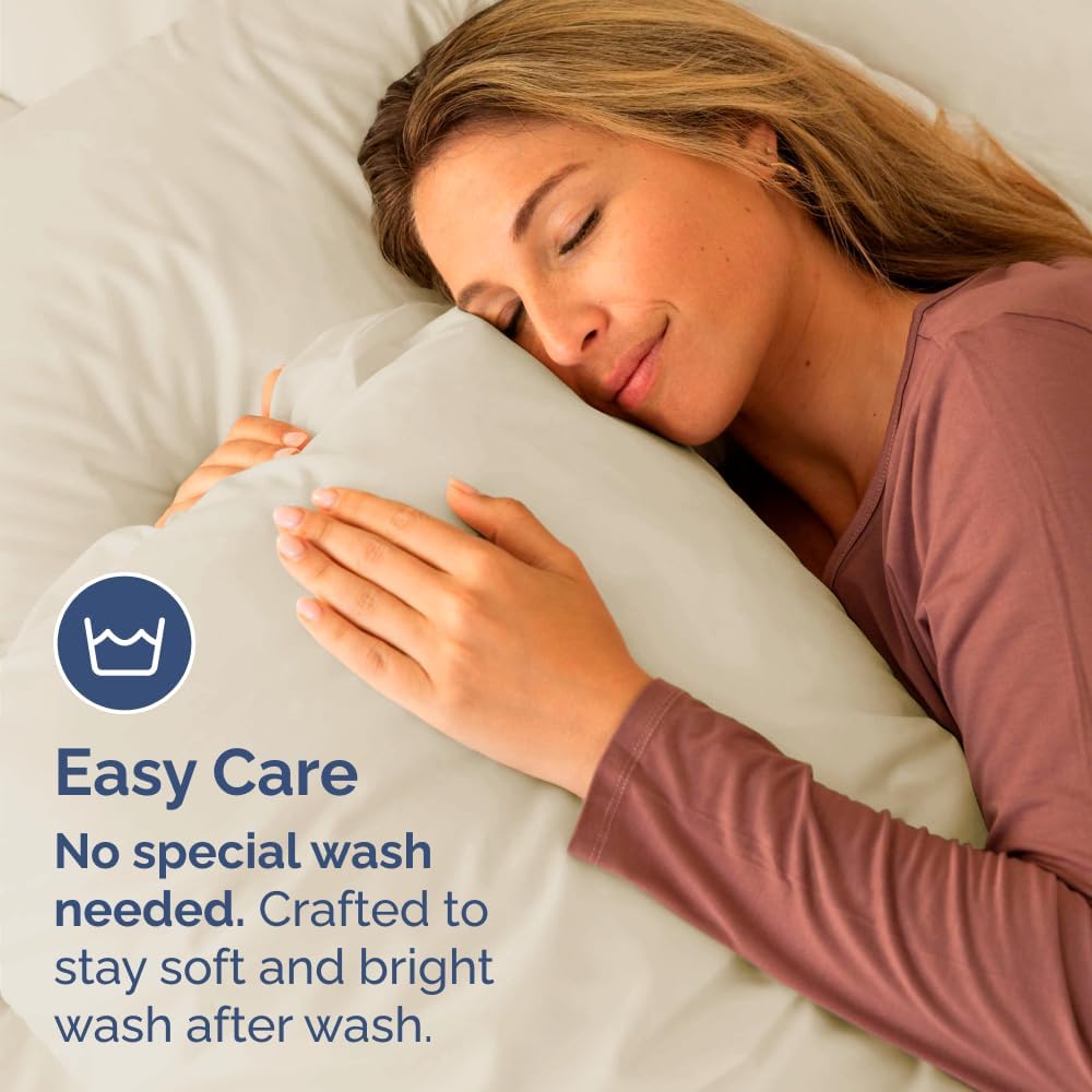Skiennix Body Pillowcases Set of 4 | Soft, Breathable 20x54 Long Pillow Covers - Fade-Free & Machine Washable (Off White)