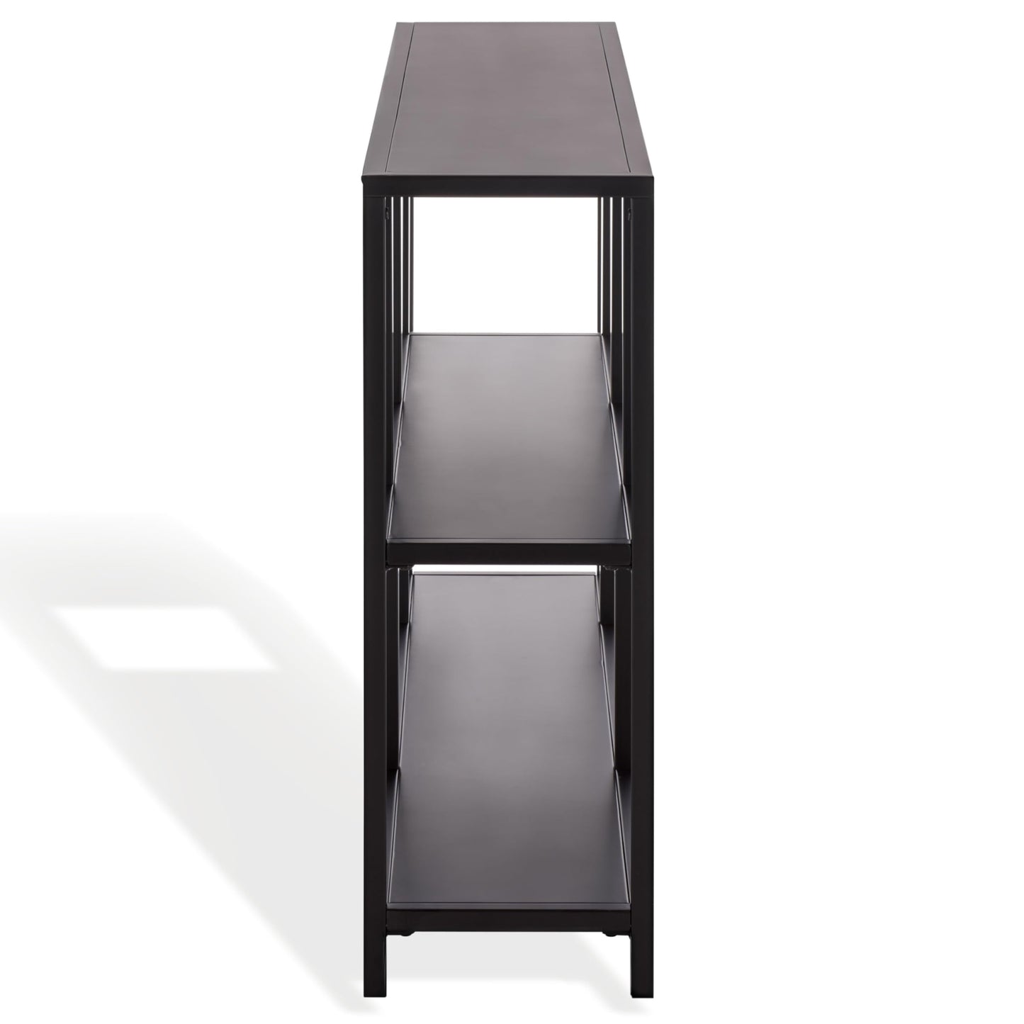 SAFAVIEH Couture Collection - Hodge Black Metal Console Table with 3 Shelves, Modern Minimalist Storage & Display (SFV9559A)