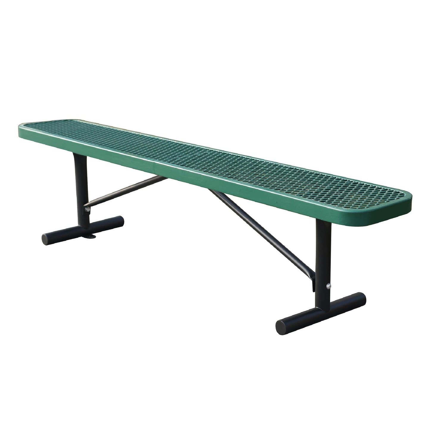 Sunnibety 6 Feet Heavy Duty Metal Park Bench for Outside, Outdoor Bench with Portable Frame, Commercial Benches for Shopping Mall, Store, Park, Patio, Deck, Green
