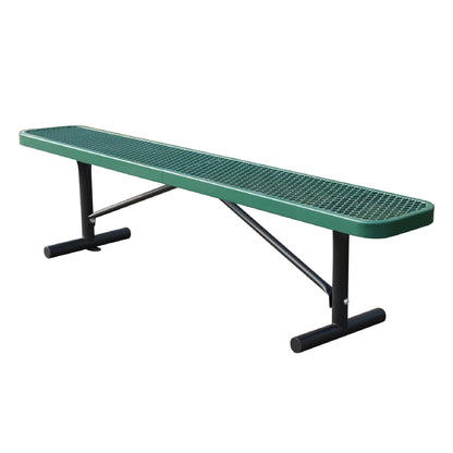 Sunnibety 6 Feet Heavy Duty Metal Park Bench for Outside, Outdoor Bench with Portable Frame, Commercial Benches for Shopping Mall, Store, Park, Patio, Deck, Green