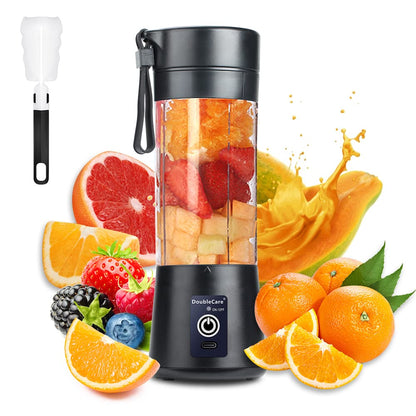 Portable Blender Cup,Electric USB Juicer Blender,Portable Juicer For Shakes and Smoothies, juice,380ml, Six Blades Great for Mixing,light purple