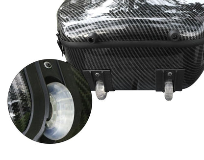 4/4 Full Size Cello Case Hard Mixed Carbon Fiber Strong & Ultralight Cello Box ca. 4.0 kg with Strong Handle & 2 Bow Holders & Back Straps & Wheels (Black)