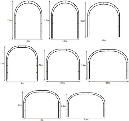Metal Garden Wedding Arch Wide Plants Stand Ues for Outdoor Garden Arbor Climbing Plants Wedding Arches Ceremony,Green,W3M*H2.2M .2 (White W1.2M*H2.2M)