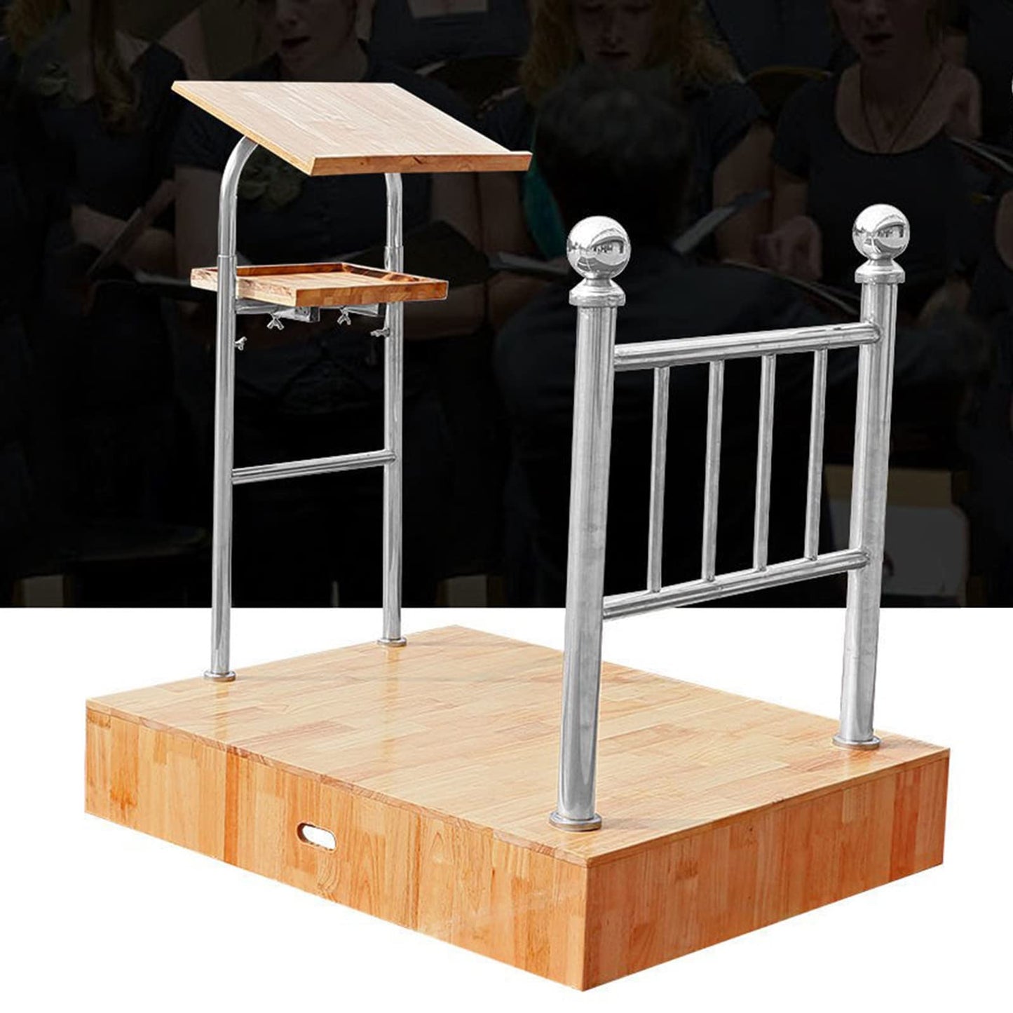ZEELYDE Lectern Podium Stand,Solid Wood Podium Music Podium Student Platform Chorus Stage School Classroom Podium Leadership Conference Podium