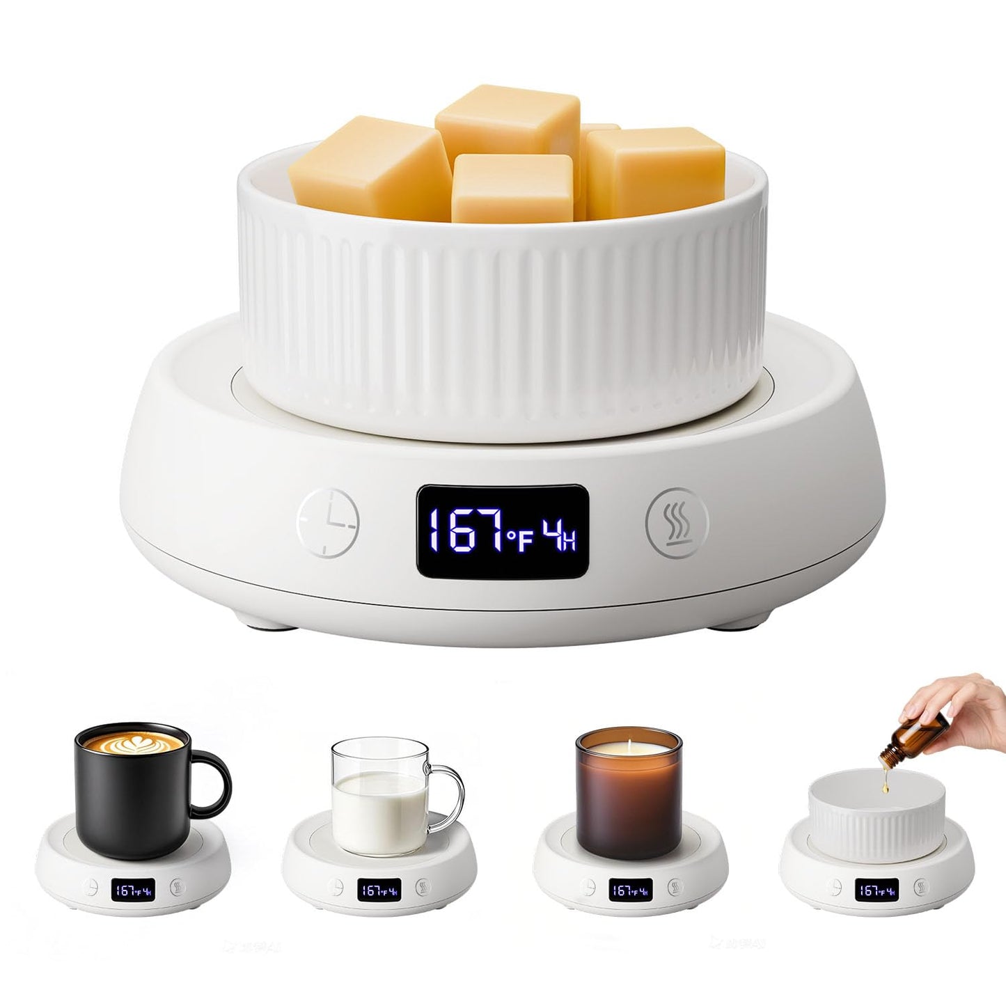 Coffee Mug Warmer for Desk with Auto Shut Off, Electric Cup Candle Wax Melter Warmer with 1-9H Timer, Smart Mug Warmer Tea Coffee Beverage Heated Mug Plate for Home Office, Ideal Coffee Lover Gift