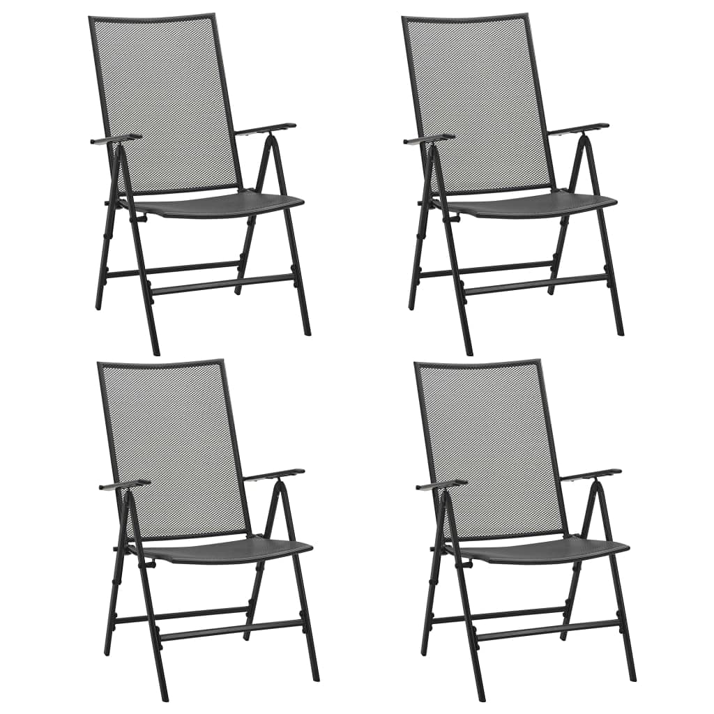 SKM Folding Mesh Chairs 4 pcs Steel Anthracite (Weight-40KG)