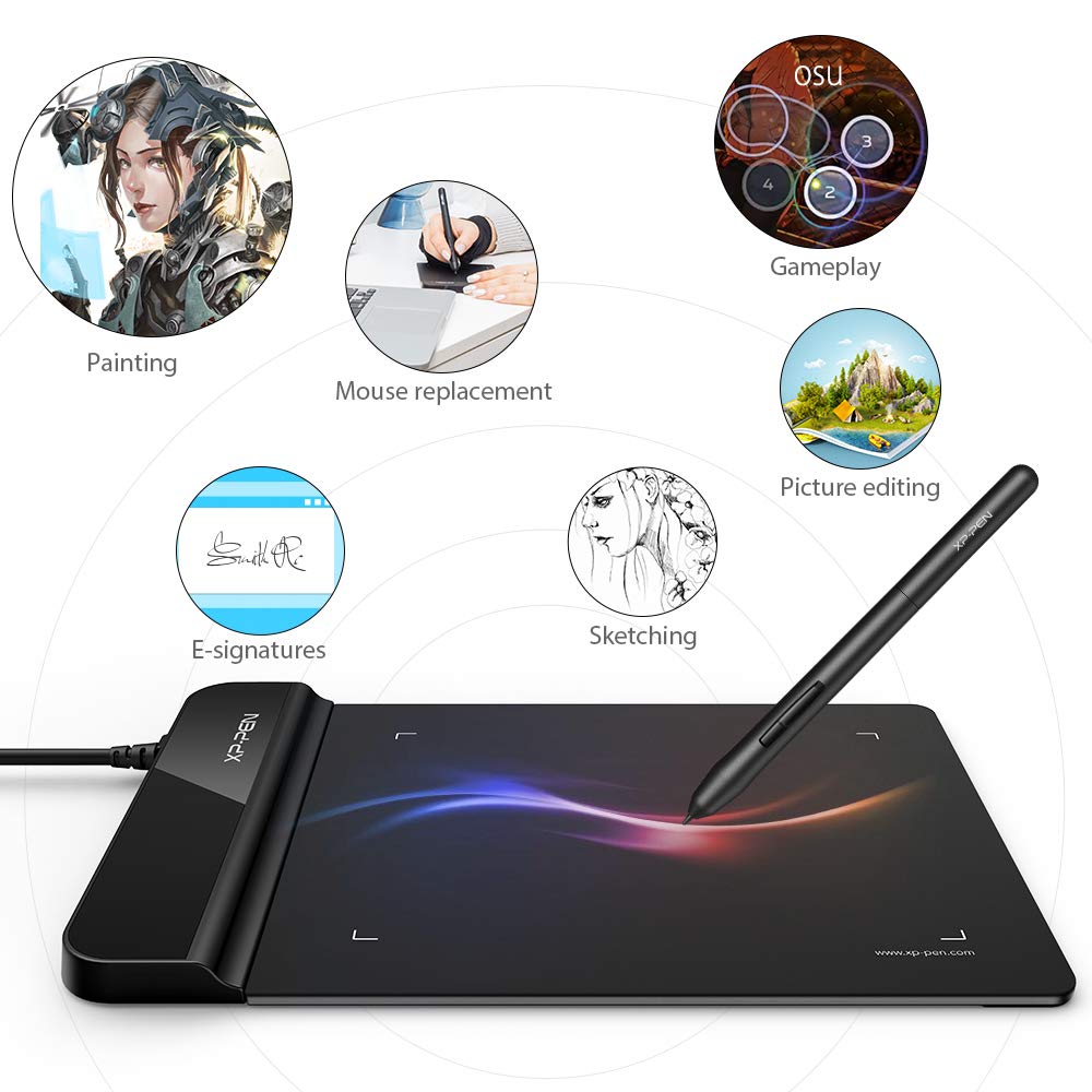 Drawing Tablet XPPen G430S OSU, Graphic Drawing Tablet with 8192 Levels Pressure Battery-Free Stylus, 4 x 3 inch Ultrathin, for OSU Game, Online Teaching Compatible with Window/Mac Black