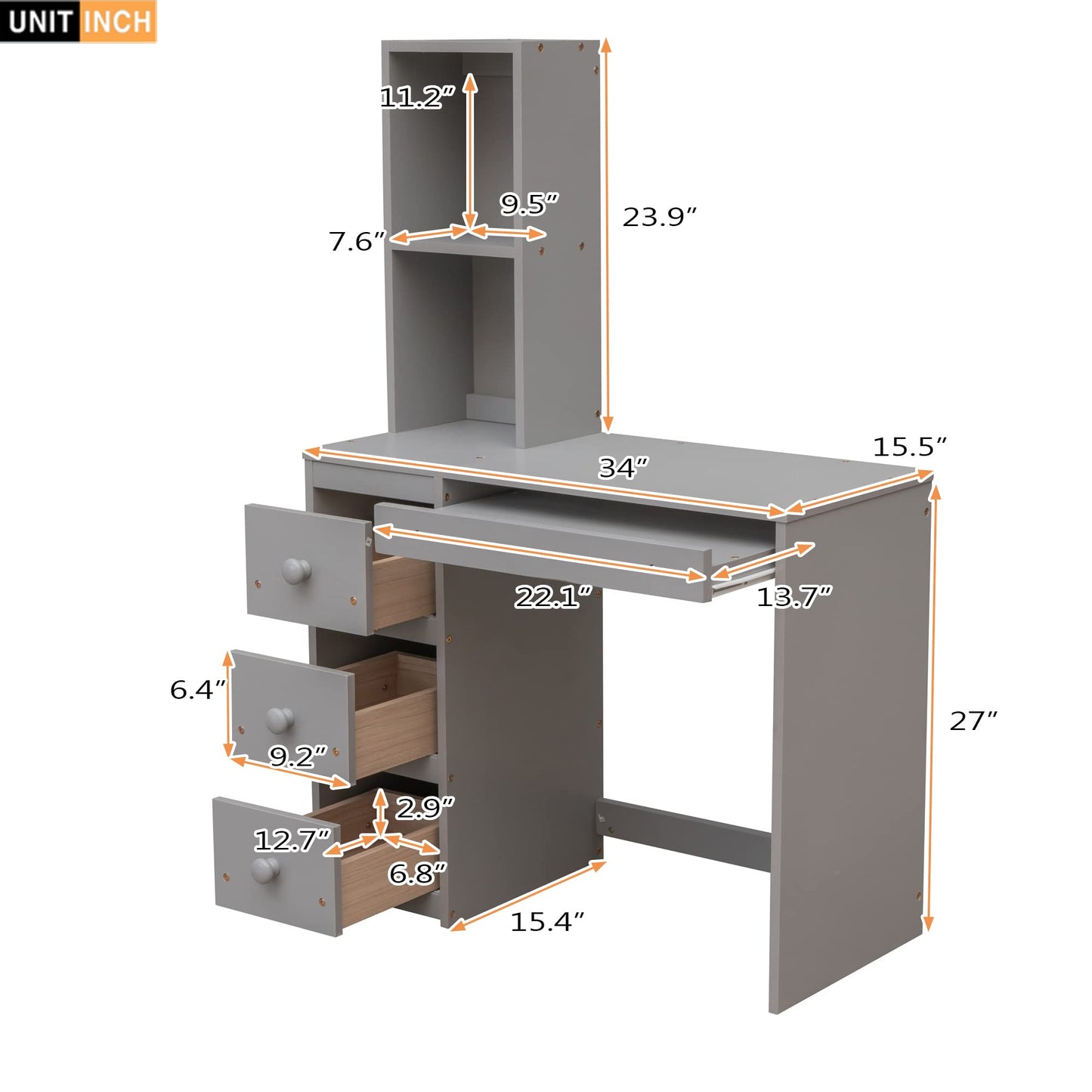 Jintop Twin Size Solid Wood Loft Bed with Storage Staircase and Desk, Bedroom Multifunctional Separable Bed Frame w/Shelves & Drawers,No Box Spring Needed,for Adult Kid Boy Girl,Gray