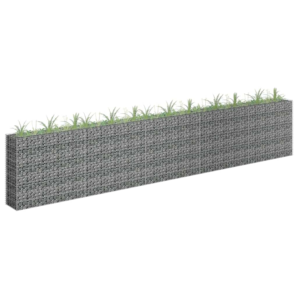 Favemtsl Galvanized Steel Large Outdoor Raised Garden Bed 177.2"x11.8"x35.4" Silver, Durable Rustproof Metal Planter Box for Raised Flower Bed, Modern Raised Beds for Gardening