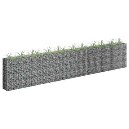Favemtsl Galvanized Steel Large Outdoor Raised Garden Bed 177.2"x11.8"x35.4" Silver, Durable Rustproof Metal Planter Box for Raised Flower Bed, Modern Raised Beds for Gardening
