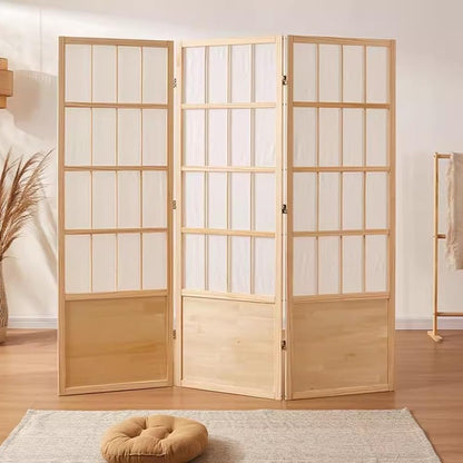 Folding Japanese Shoji Screen Partition, Portable Room Divider for Home Office, Dining Room, and Bedroom