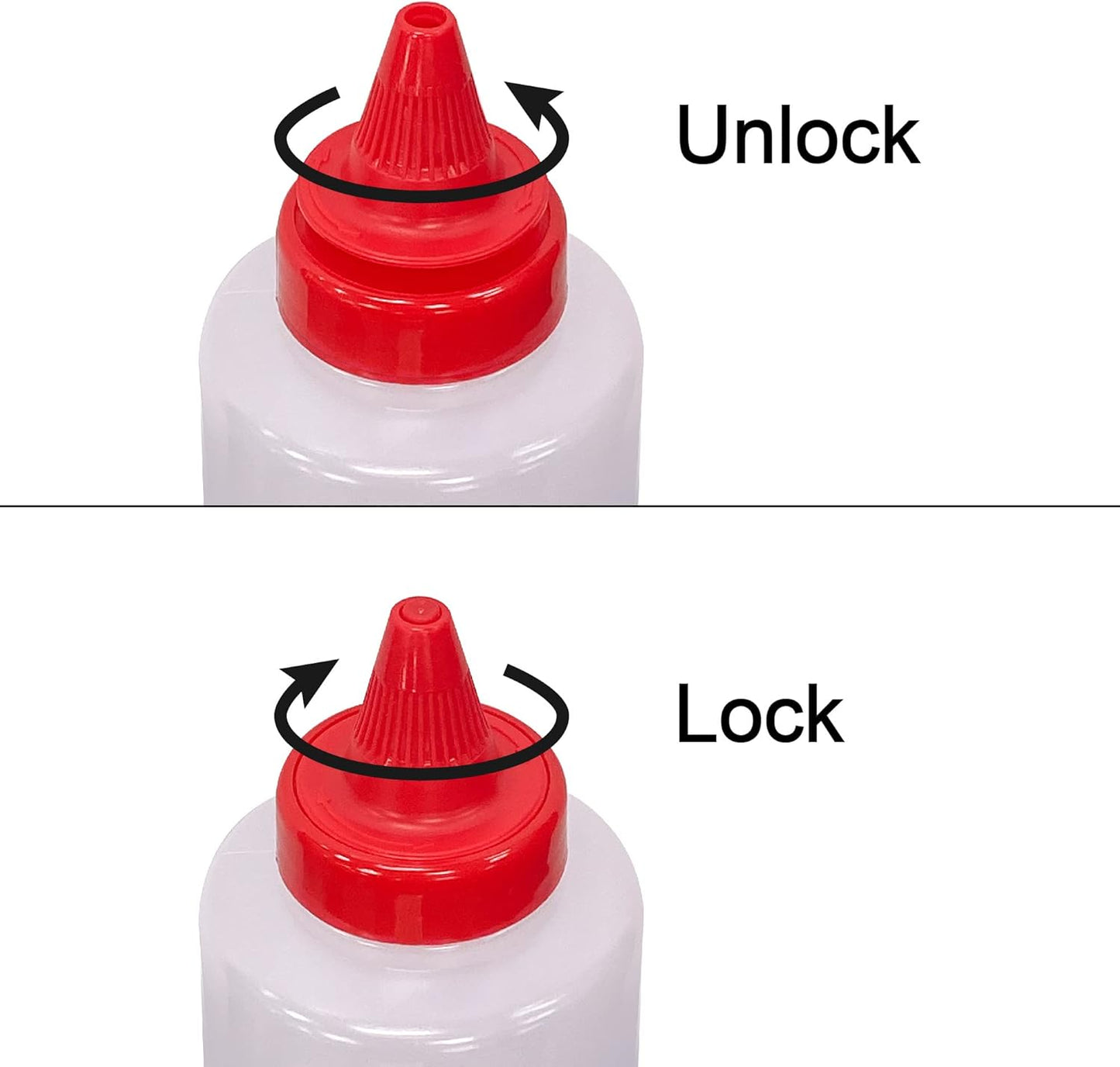 16-Ounce (Set 6), Amazing Abby Plastic Squeeze Bottles of Reusable Condiment Bottles, BFA-Free, Dishwasher-Safe
