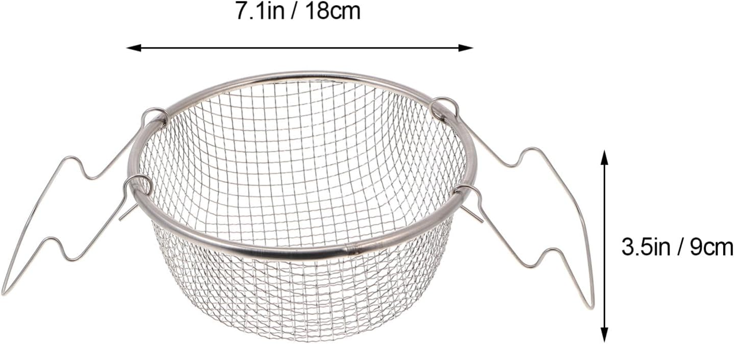 Potato Cooking Strainer, Stainless Steel Frying Basket, Foldable Colander for Steaming, Straining, Rinsing
