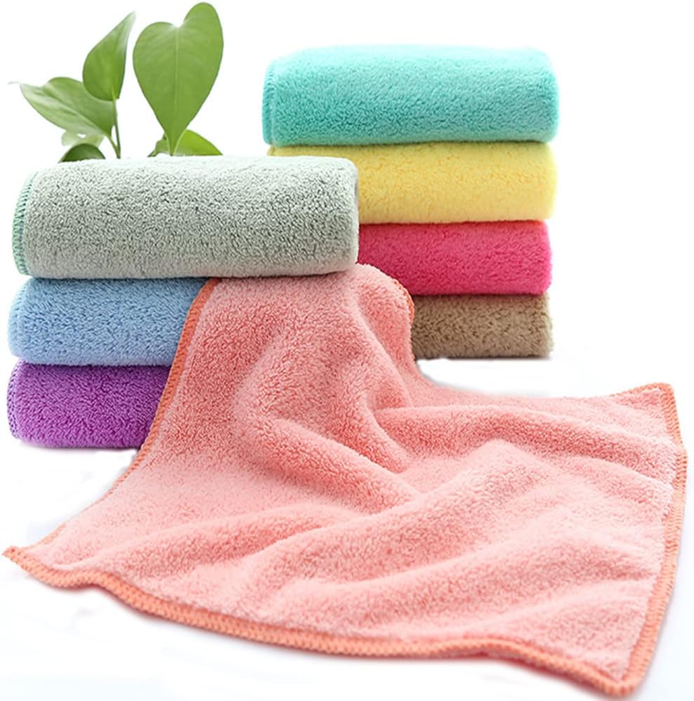 YANQINQIN 12-Pack (2) Cotton Gauze Face Towels,Multi-Color Soft Washcloth