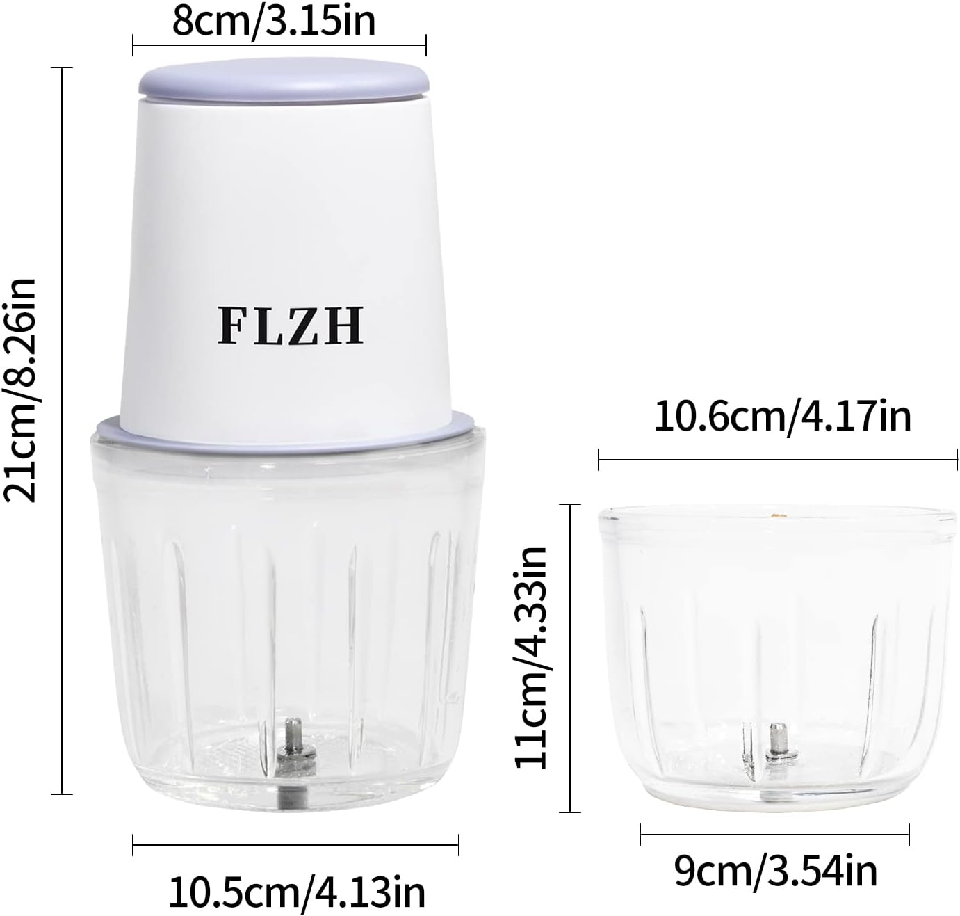 Baby Food Processor and Meat Grinder Electric, Portable Cordless Mini Food Chopper with Glass Blender for Meat,