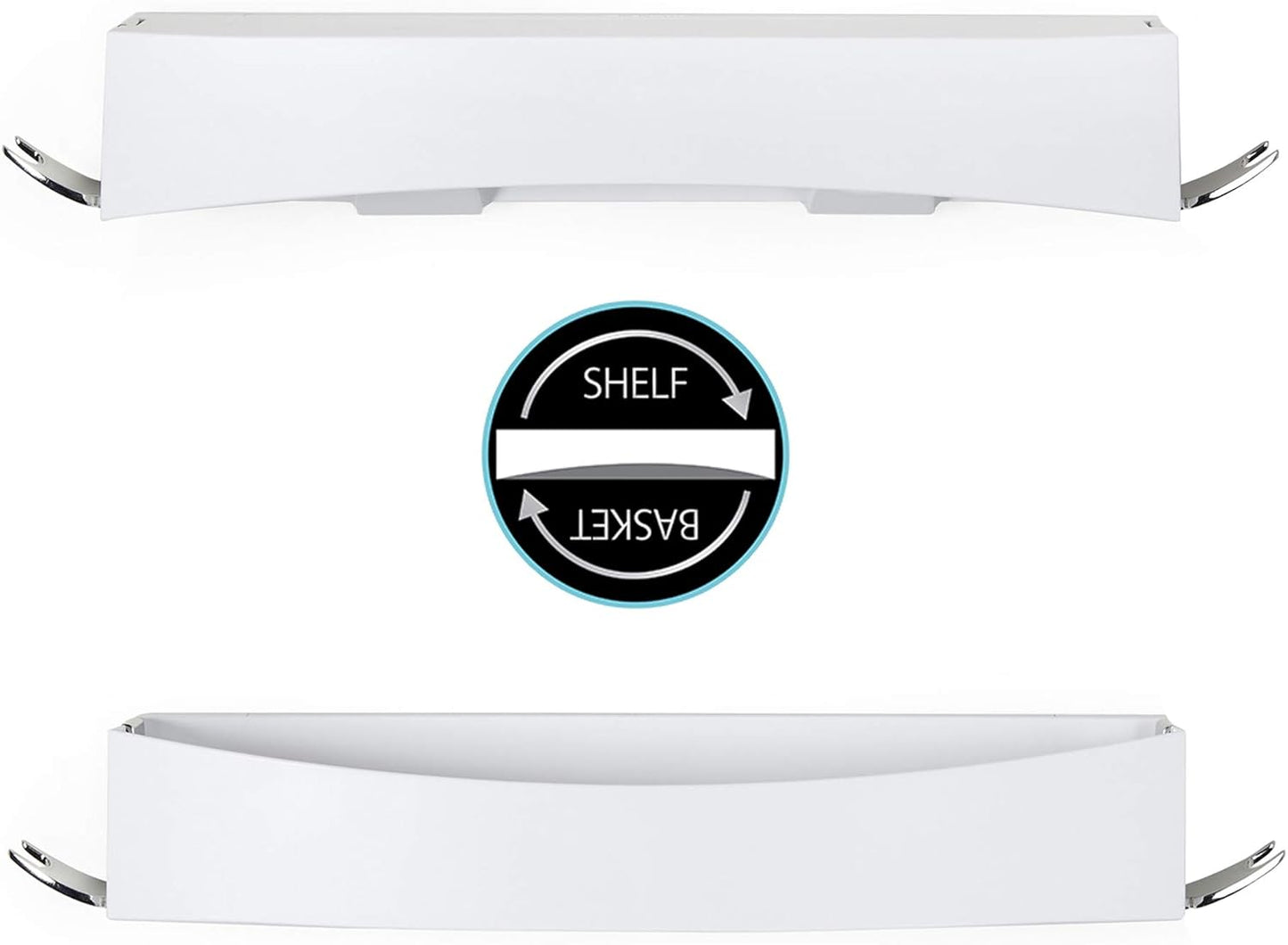 Better Living Clever Flip Shower Shelf, Wall Mounted Shower Caddy Organizer, 16.88" x 4" x 2.88", White, No Drilling