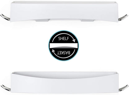 Better Living Clever Flip Shower Shelf, Wall Mounted Shower Caddy Organizer, 16.88" x 4" x 2.88", White, No Drilling