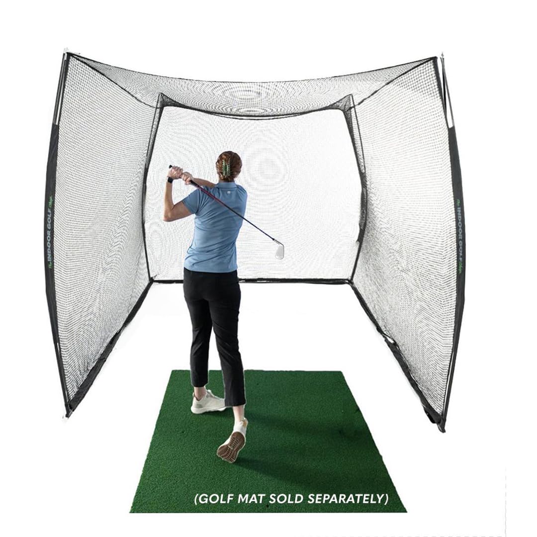 The Indoor Golf Shop - Golf Net 10' x 8' Knotless Golf Hitting Net for Indoor and Outdoor Practice - Arrives Ready to Assemble and Use