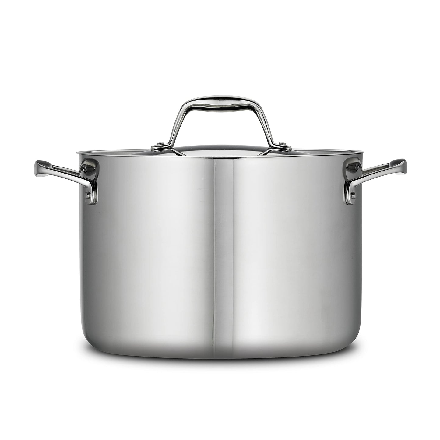 Tramontina Signature Tri-Ply Clad Stainless Steel 8-Quart Stock Pot with Lid, Induction-Ready Pasta Pot, Dishwasher-Safe, NSF-Certified, Made in Brazil